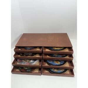Bradex Seasons In Russian Cabinet Plates Seasons Porcelain 7.75” Lot Of 8 & Case